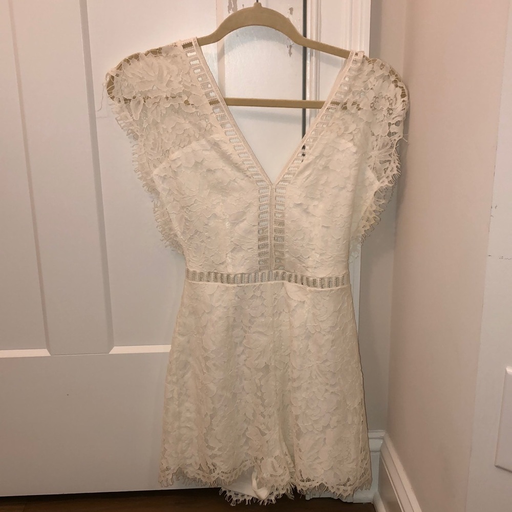 White laced romper